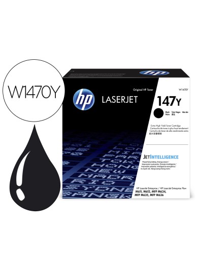 Toner hp 147y enterprise m611dn / m612dn / m635z / m636z / m635h mfp / m636fh mfp negro 42000 paginas