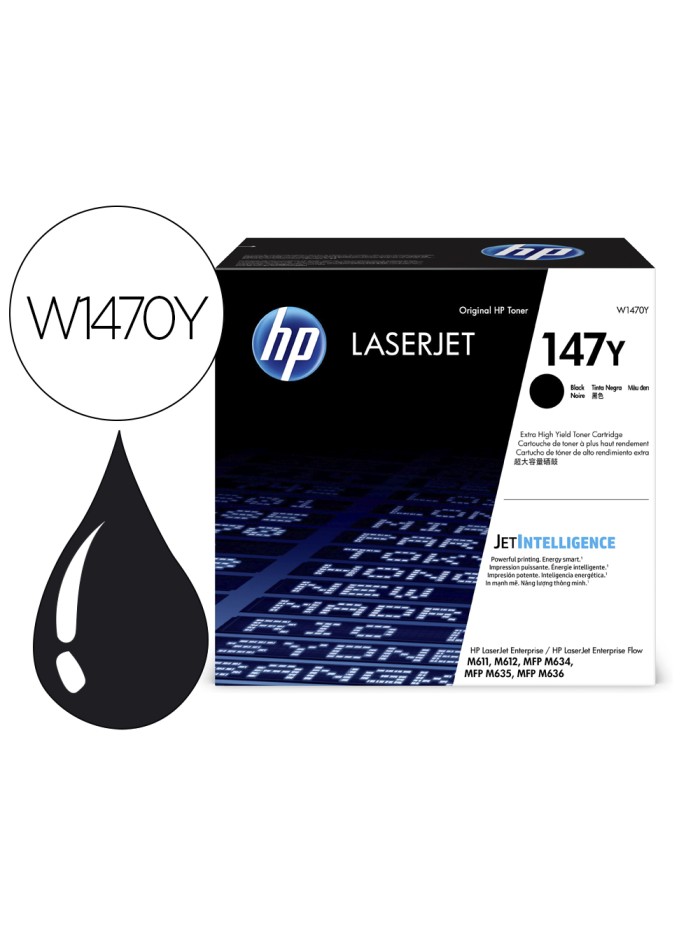Toner hp 147y enterprise m611dn / m612dn / m635z / m636z / m635h mfp / m636fh mfp negro 42000 paginas Toner hp 147y enterprise m611dn / m612dn / m635z / m636z / m635h mfp / m636fh mfp negro 42000 paginas