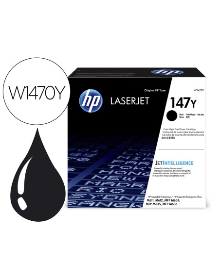Toner hp 147y enterprise m611dn / m612dn / m635z / m636z / m635h mfp / m636fh mfp negro 42000 paginas