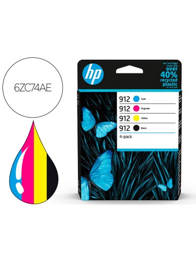Toner hp 912 -6zc74ae multi pack negro / cian / magenta / amarillo