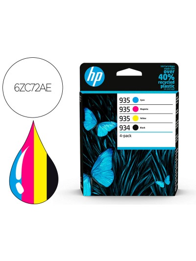 Toner hp 934/935 y 6zc72ae multi pack negro / cian / magenta / amarillo