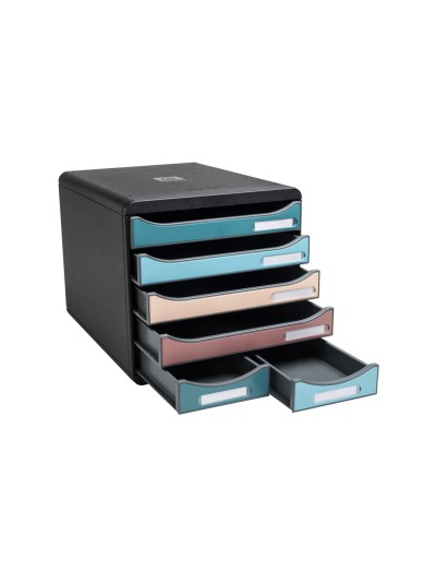 Fichero cajones de sobremesa exacompta skandi din a4+ polipropileno reciclado 6 cajones colores surtidos