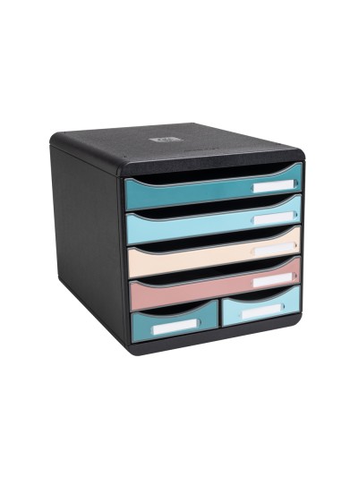 Fichero cajones de sobremesa exacompta skandi din a4+ polipropileno reciclado 6 cajones colores surtidos