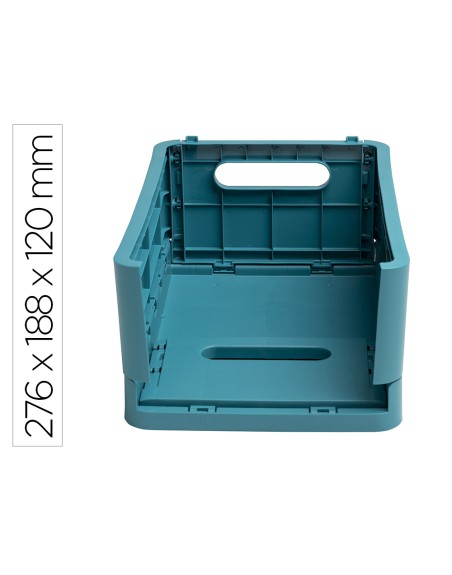 Caja plegable exacompta midi skandi polipropileno reciclado color azul pacifico 276x188x120 mm