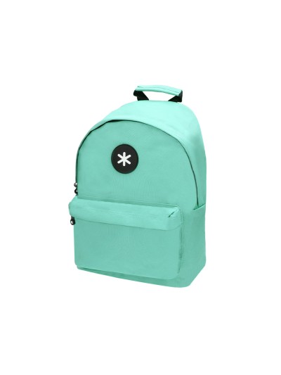 Cartera antartik mochila con asa y bolsillos con cremallera color verde menta 310x160x410 mm
