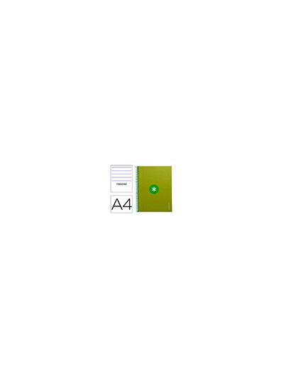 Cuaderno espiral a4 micro antartik tapa forrada80h 90 gr horizontal 1 banda 4 taladros color verde