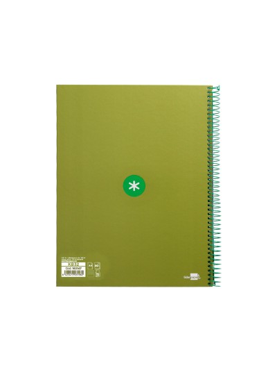 Cuaderno espiral a4 micro antartik tapa forrada80h 90 gr horizontal 1 banda 4 taladros color verde