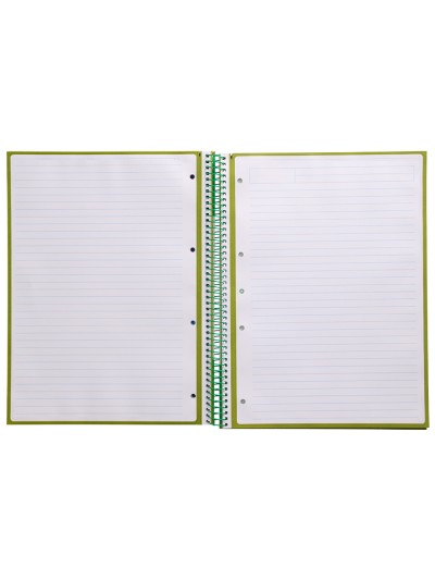 Cuaderno espiral a4 micro antartik tapa forrada80h 90 gr horizontal 1 banda 4 taladros color verde