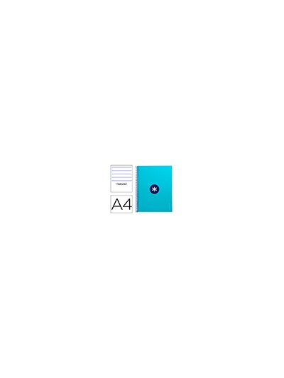 Cuaderno espiral a4 micro antartik tapa forrada80h 90 gr horizontal 1 banda 4 taladros color turquesa