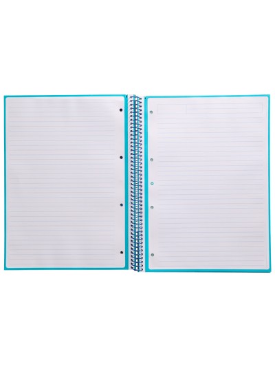 Cuaderno espiral a4 micro antartik tapa forrada80h 90 gr horizontal 1 banda 4 taladros color turquesa