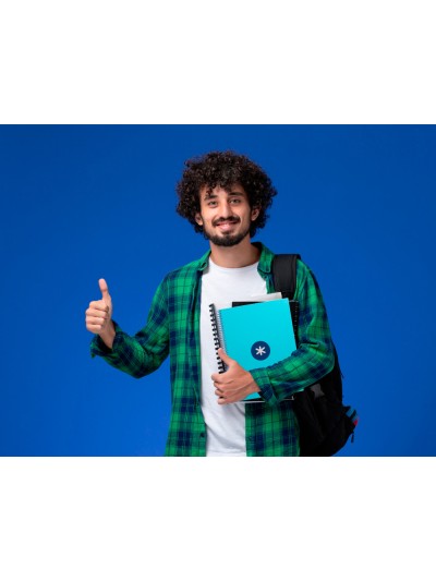 Cuaderno espiral a4 micro antartik tapa forrada80h 90 gr horizontal 1 banda 4 taladros color turquesa