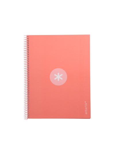 Cuaderno espiral a4 micro antartik tapa forrada80h 90 gr horizontal 1 banda 4 taladros color rosa claro