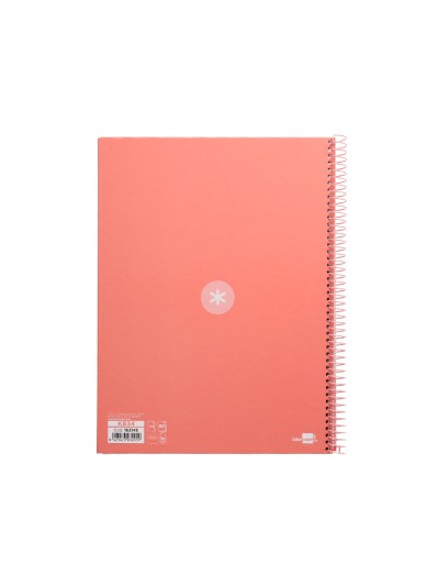 Cuaderno espiral a4 micro antartik tapa forrada80h 90 gr horizontal 1 banda 4 taladros color rosa claro
