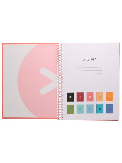 Cuaderno espiral a4 micro antartik tapa forrada80h 90 gr horizontal 1 banda 4 taladros color rosa claro