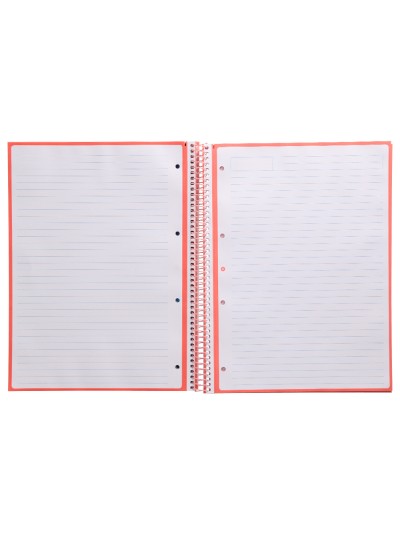 Cuaderno espiral a4 micro antartik tapa forrada80h 90 gr horizontal 1 banda 4 taladros color rosa claro