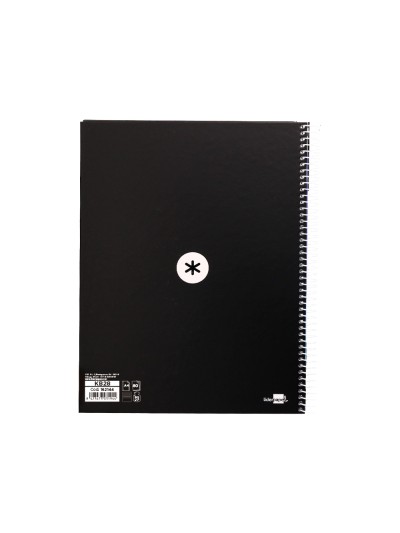 Cuaderno espiral a4 micro antartik tapa forrada80h 90 gr horizontal 1 banda 4 taladros color negro