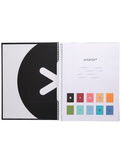 Cuaderno espiral a4 micro antartik tapa forrada80h 90 gr horizontal 1 banda 4 taladros color negro
