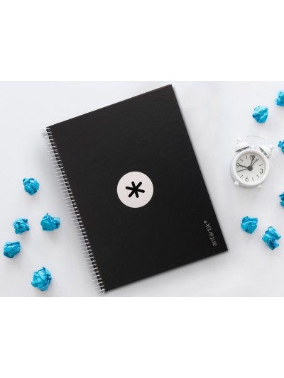 Cuaderno espiral a4 micro antartik tapa forrada80h 90 gr horizontal 1 banda 4 taladros color negro