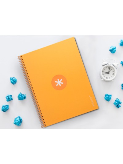 Cuaderno espiral a4 micro antartik tapa forrada80h 90 gr horizontal 1 banda 4 taladros color mostaza