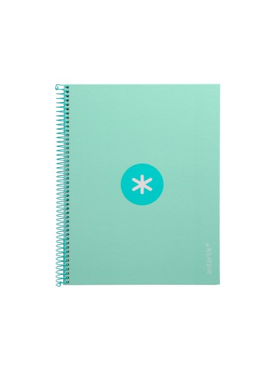 Cuaderno espiral a4 micro antartik tapa forrada80h 90 gr horizontal 1 banda 4 taladros color menta