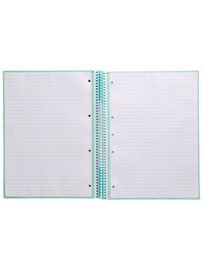 Cuaderno espiral a4 micro antartik tapa forrada80h 90 gr horizontal 1 banda 4 taladros color menta
