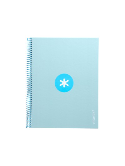 Cuaderno espiral a4 micro antartik tapa forrada80h 90 gr horizontal 1 banda 4 taladros color celeste