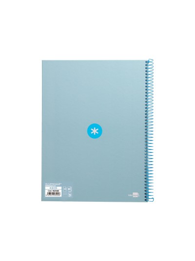 Cuaderno espiral a4 micro antartik tapa forrada80h 90 gr horizontal 1 banda 4 taladros color celeste