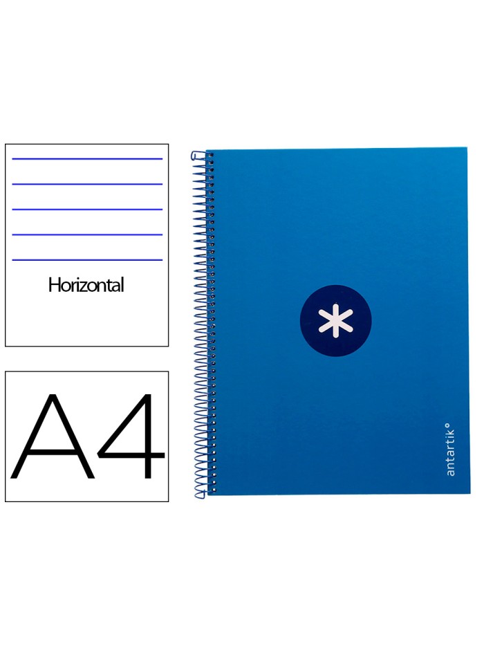 Cuaderno espiral a4 micro antartik tapa forrada80h 90 gr horizontal 1 banda 4 taladros color azul oscuro Cuaderno espiral a4 micro antartik tapa forrada80h 90 gr horizontal 1 banda 4 taladros color azul oscuro