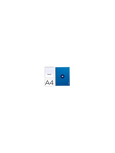 Cuaderno espiral a4 micro antartik tapa forrada80h 90 gr horizontal 1 banda 4 taladros color azul oscuro