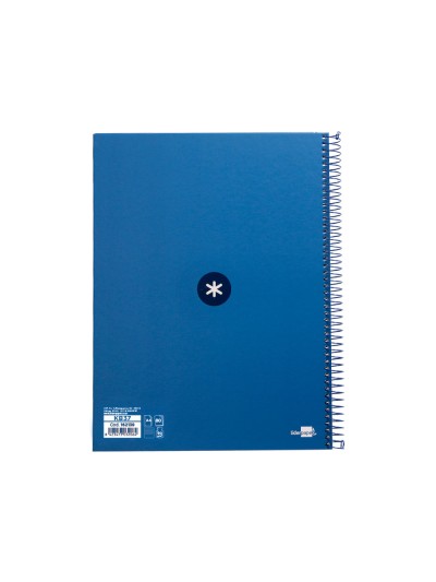 Cuaderno espiral a4 micro antartik tapa forrada80h 90 gr horizontal 1 banda 4 taladros color azul oscuro