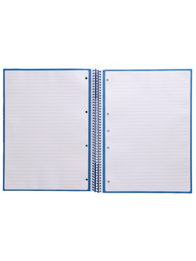 Cuaderno espiral a4 micro antartik tapa forrada80h 90 gr horizontal 1 banda 4 taladros color azul oscuro