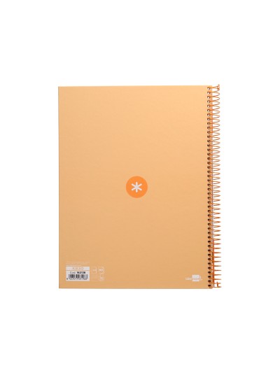 Cuaderno espiral a4 micro antartik tapa forrada80h 90 gr horizontal 1 banda 4 taladros color peach