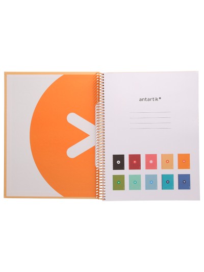 Cuaderno espiral a4 micro antartik tapa forrada80h 90 gr horizontal 1 banda 4 taladros color peach