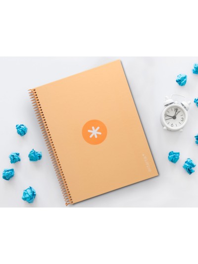 Cuaderno espiral a4 micro antartik tapa forrada80h 90 gr horizontal 1 banda 4 taladros color peach