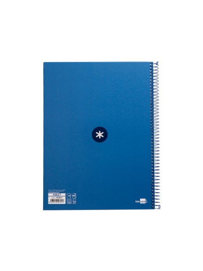 Cuaderno espiral a4 micro antartik tapa forrada 80h 90 gr cuadro 5mm 1 banda 4 taladros azul oscuro