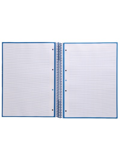 Cuaderno espiral a4 micro antartik tapa forrada 80h 90 gr cuadro 5mm 1 banda 4 taladros azul oscuro