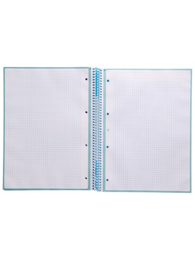 Cuaderno espiral a4 micro antartik tapa forrada 80h 90 gr cuadro 5mm 1 banda 4 taladros celeste