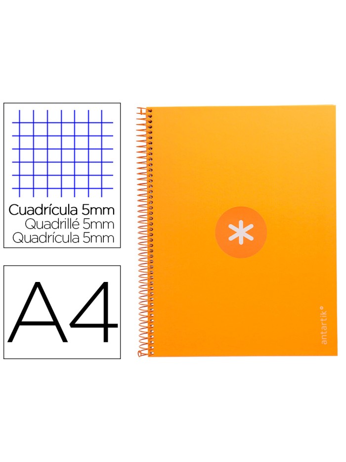 Cuaderno espiral a4 micro antartik tapa forrada 80h 90 gr cuadro 5mm 1 banda 4 taladros mostaza Cuaderno espiral a4 micro antartik tapa forrada 80h 90 gr cuadro 5mm 1 banda 4 taladros mostaza
