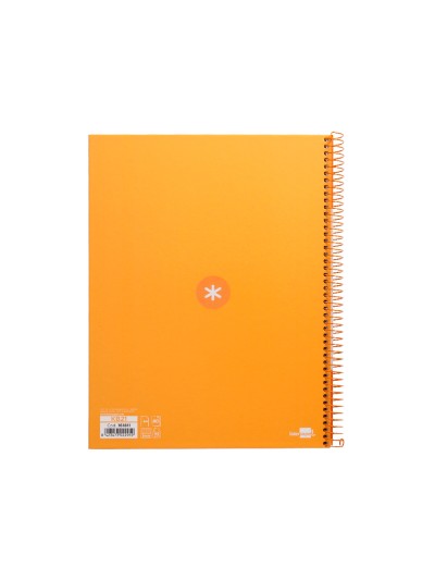 Cuaderno espiral a4 micro antartik tapa forrada 80h 90 gr cuadro 5mm 1 banda 4 taladros mostaza