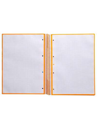 Cuaderno espiral a4 micro antartik tapa forrada 80h 90 gr cuadro 5mm 1 banda 4 taladros mostaza