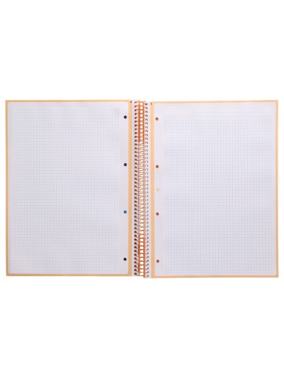 Cuaderno espiral a4 micro antartik tapa forrada 80h 90 gr cuadro 5mm 1 banda 4 taladros color peach