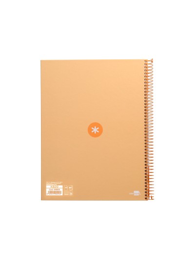 Cuaderno espiral a4 micro antartik tapa forrada 80h 90 gr cuadro 5mm 1 banda 4 taladros color peach
