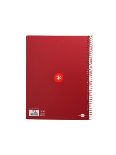 Cuaderno espiral a4 micro antartik tapa forrada 80h 90 gr cuadro 5mm 1 banda 4 taladros frambuesa
