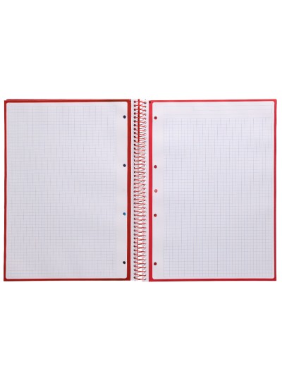 Cuaderno espiral a4 micro antartik tapa forrada 80h 90 gr cuadro 5mm 1 banda 4 taladros frambuesa