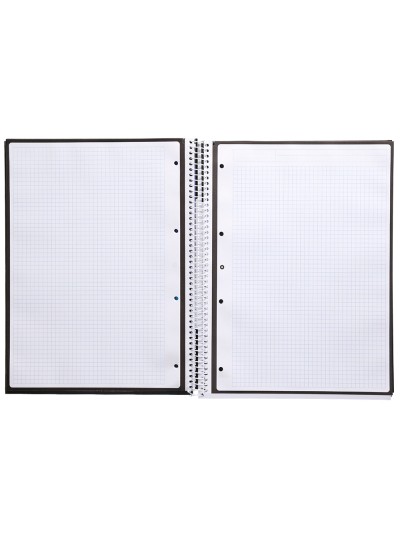 Cuaderno espiral a4 micro antartik tapa forrada 80h 90 gr cuadro 5mm 1 banda 4 taladros negro