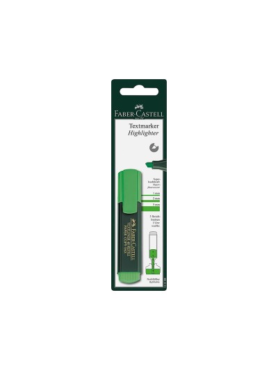 Rotulador faber castell fluorescente textliner 48-63 verde blister de 1 unidad