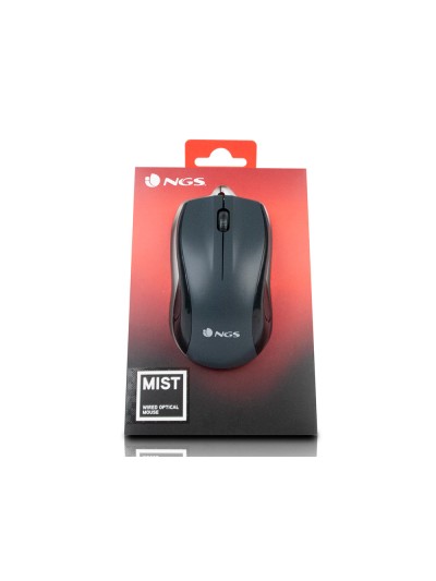 Raton ngs wired mist optico con cable 1000 dpi ambidiestros usb color negro