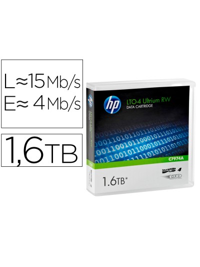 Cinta de datos ultrium 4 1.6tb rw/1000 paginas