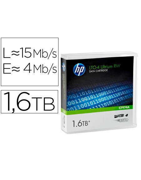 Cinta de datos ultrium 4 1.6tb rw/1000 paginas