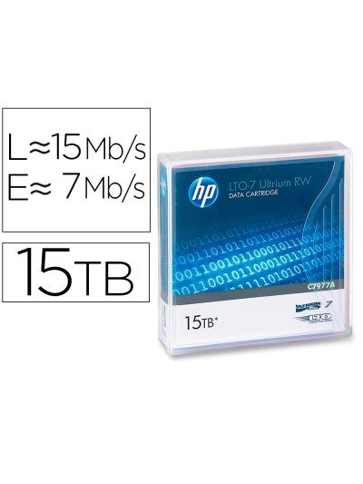 Cinta datos hp lto ultrium 7 supl 15 tb rw/1000 paginas
